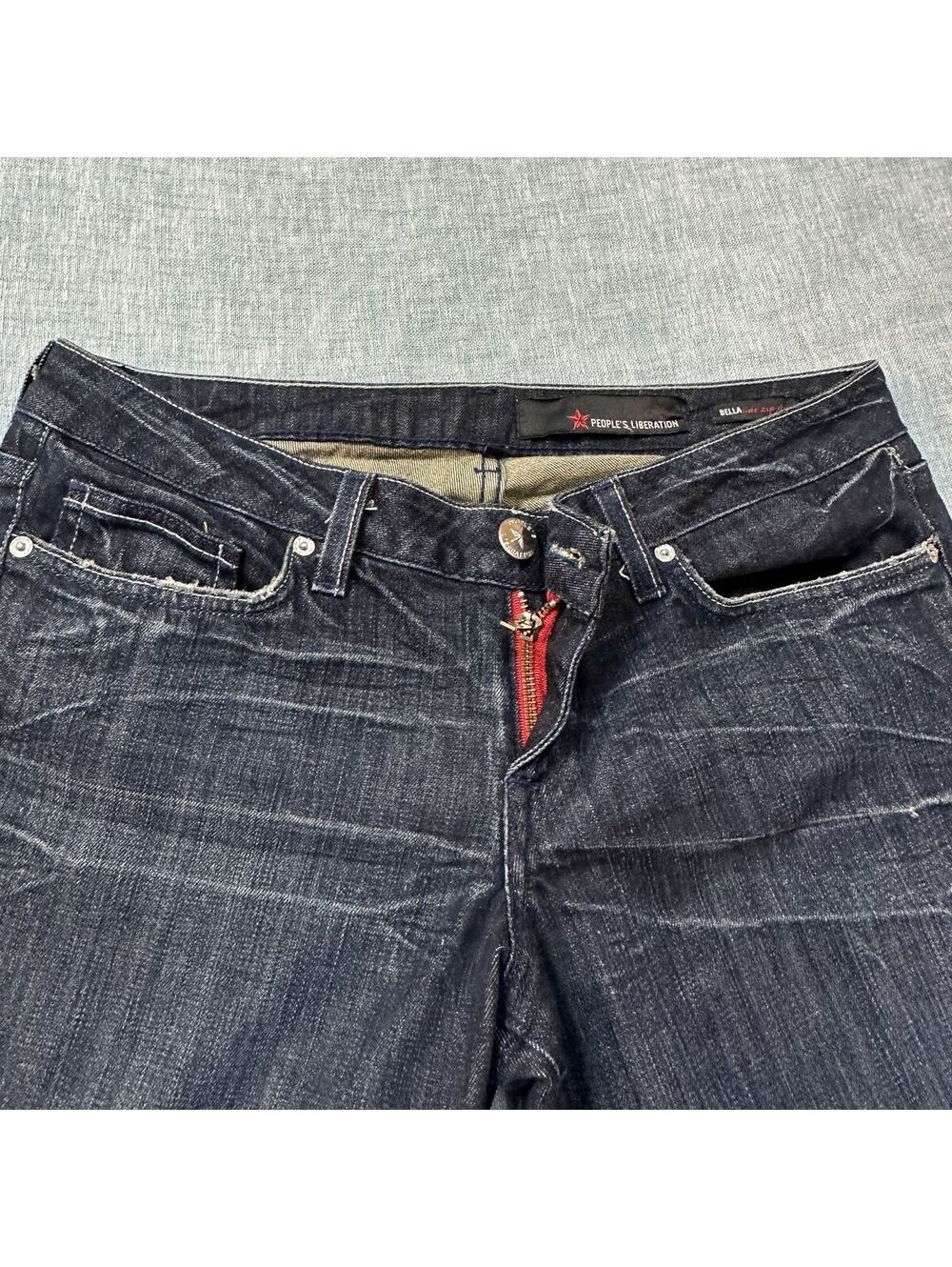 Peoples Liberation Bella Ankle Zip Skinny Dark Indigo USA MADE Women's Designer